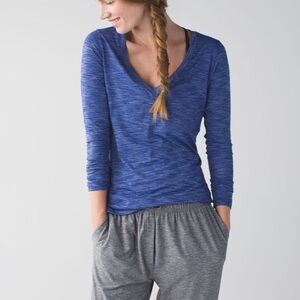 Lululemon &go Everywhere Long Sleeve Heathered Sapphire Blue 💙